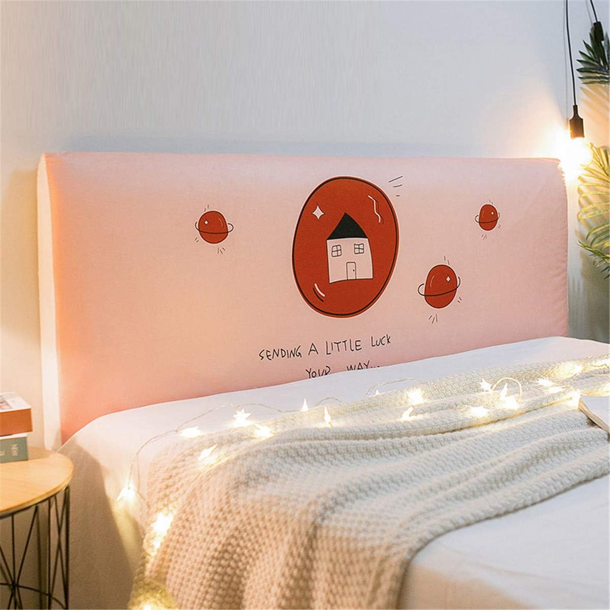 Fansu Elástica Funda para Cabecero de Cama, Cubierta para Cabecero de Cama a Prueba de Polvo, Protectora de Cabeceros de Cama Todo Incluido para Decoración (Planeta,120cm)