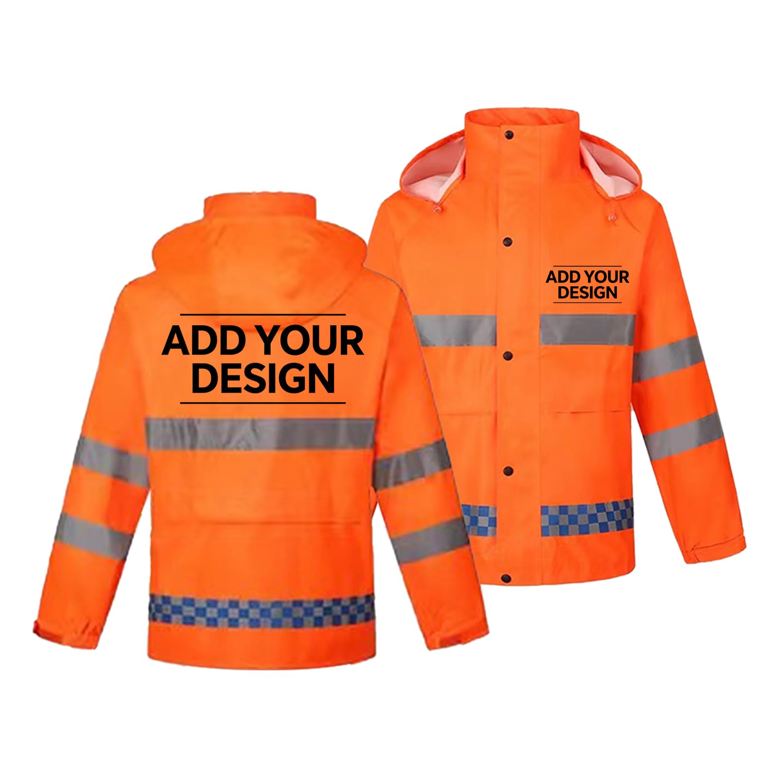 Wodoodporna kurtka przeciwdeszczowa Hi Vis dla mężczyzn, oddychający płaszcz z podszewką z siatki z niestandardowym logo, odporny na burzę, do pracy na świeżym powietrzu