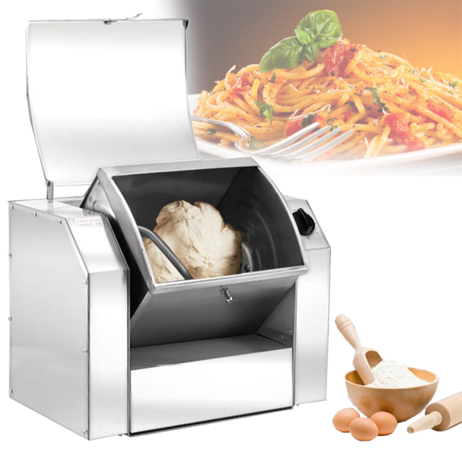 GLJTUO mixers for baking Dough Mixer 5KG Commercial Electric Mixing Machine, Stainless Steel Heavy Duty Kneading Machine Commercial Mixer for Bread Pasta Noodle Pizza Making