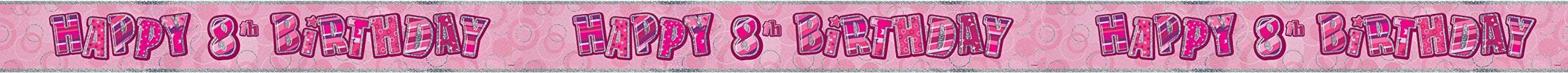 Unique Party 92068 - 9ft Foil Glitz Pink Happy 80th Birthday Banner — view 151