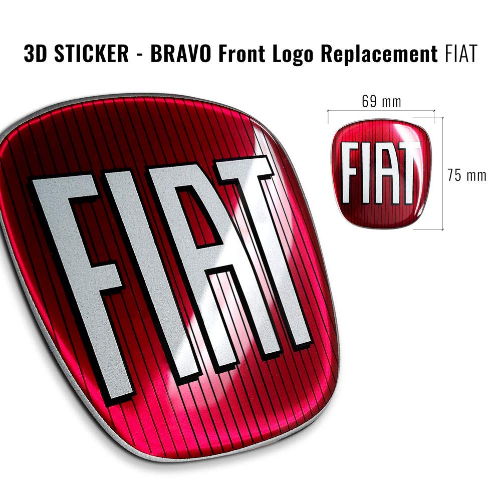 Adesivo Fiat 3D Ricambio Logo Anteriore per Bravo