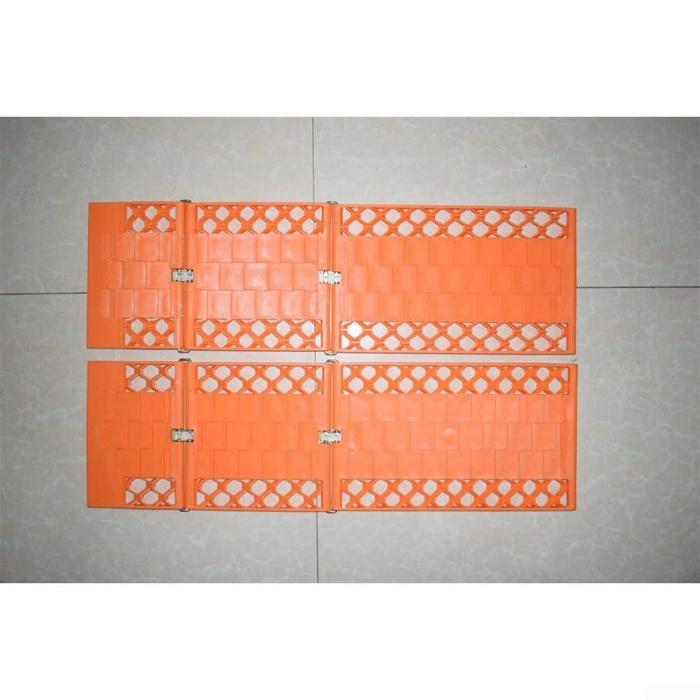 ABS Ausfahrhilfe für Auto 30x18x30cm Rutschfeste Platte zur Steigerung der Traktion bei Schnee Schlamm und Sand Schnelle Montage Ohne Lackbeschädigung Robust Verformungsbeständig(1 pair of oranges)
