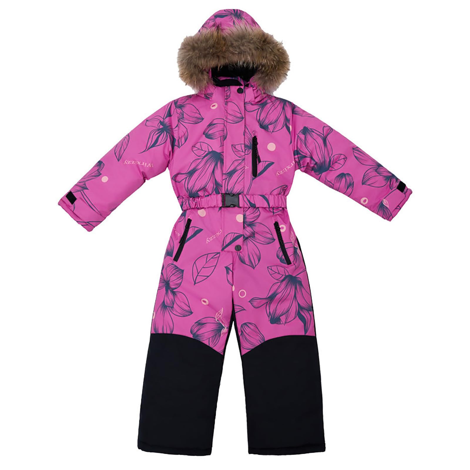 Generisch Tuta da neve da bambina, antivento, abbigliamento da sci, invernale, isolante, giocattolo per attività all'aperto con stampe