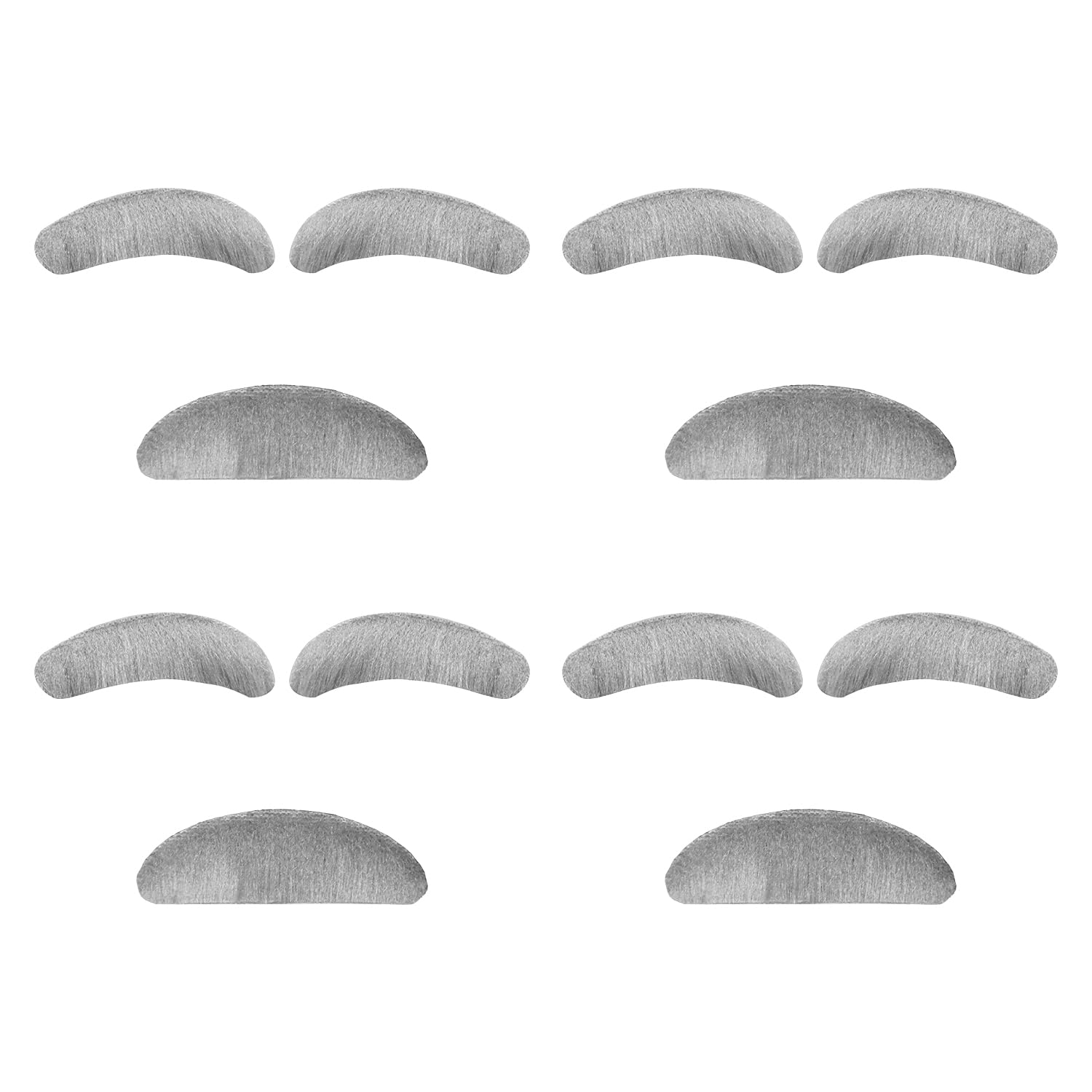 Bojueshaw 4 Sets Old Man Facial Hair Costume,Fake Stick-on Mustache and Eyebrows for Grandpa Costume,Cosplay,Halloween,Carnival,and Stage Props