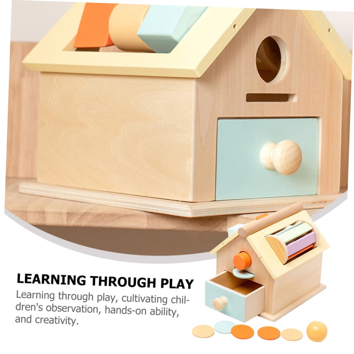 SUPVOX Juguete Educativo Montessori para Niños de 1 a 3 Años, Caja de Madera para Concentración y Entrenamiento Lógico en Educación Temprana
