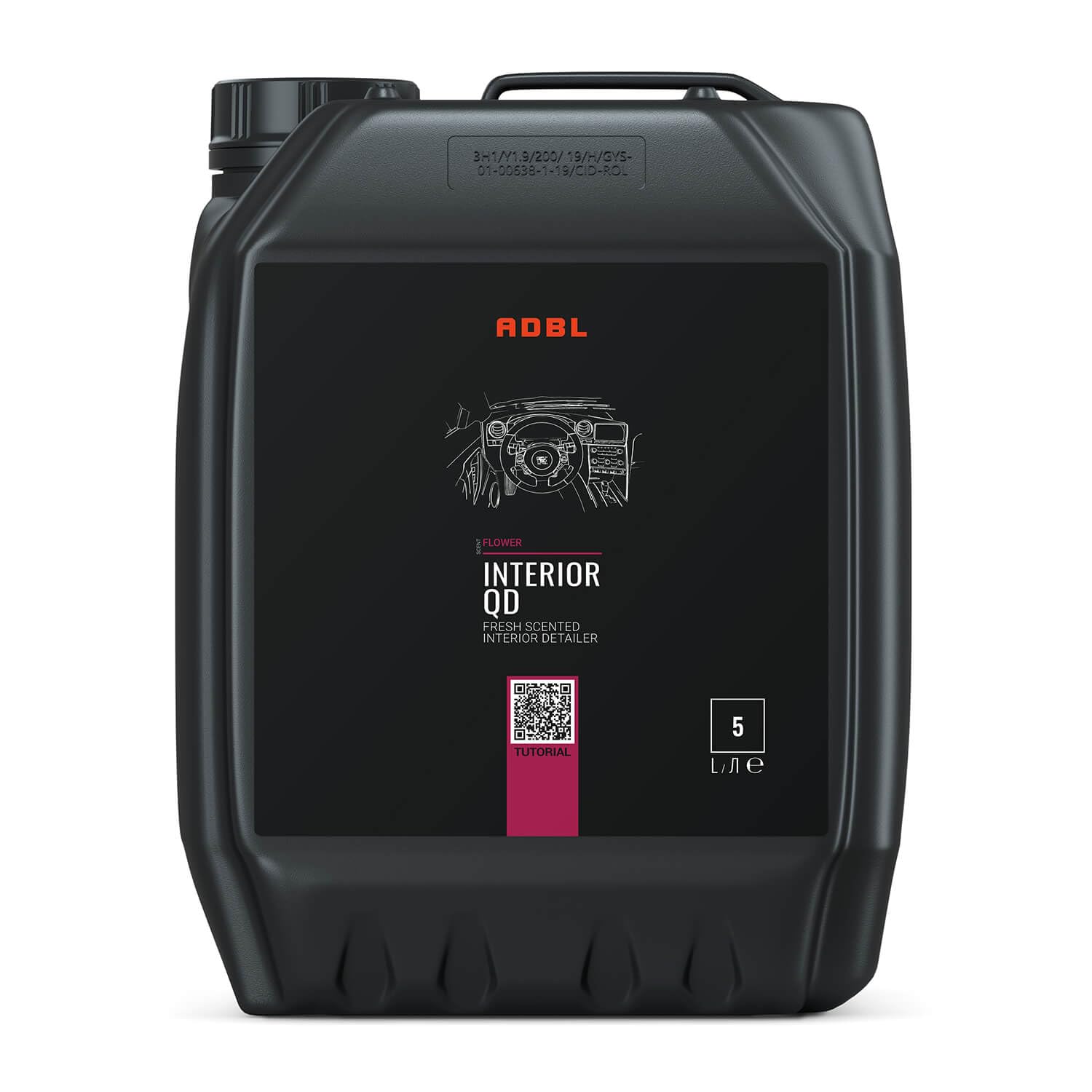 ADBL Interior QD (5 l) – detektor do wnętrz o świeżym zapachu – czyści i chroni – antystatyczny z ochroną UV – do wszystkich powierzchni wewnętrznych – Quick Detailer do wnętrza pojazdu