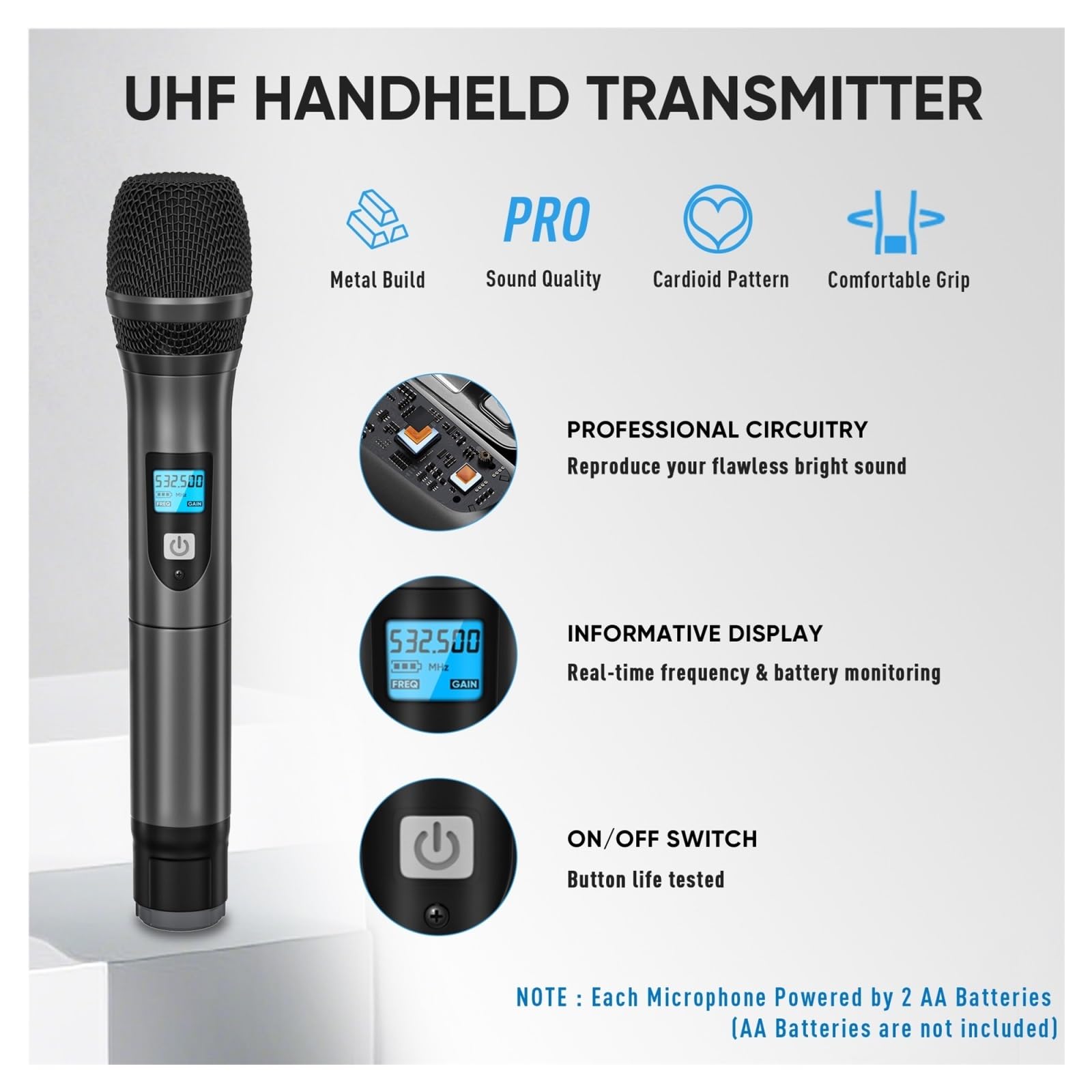 Wireless Professionale A 4 Canali Con Microfoni Palmari Riproduzione Chiara Del Suono(V10-S)