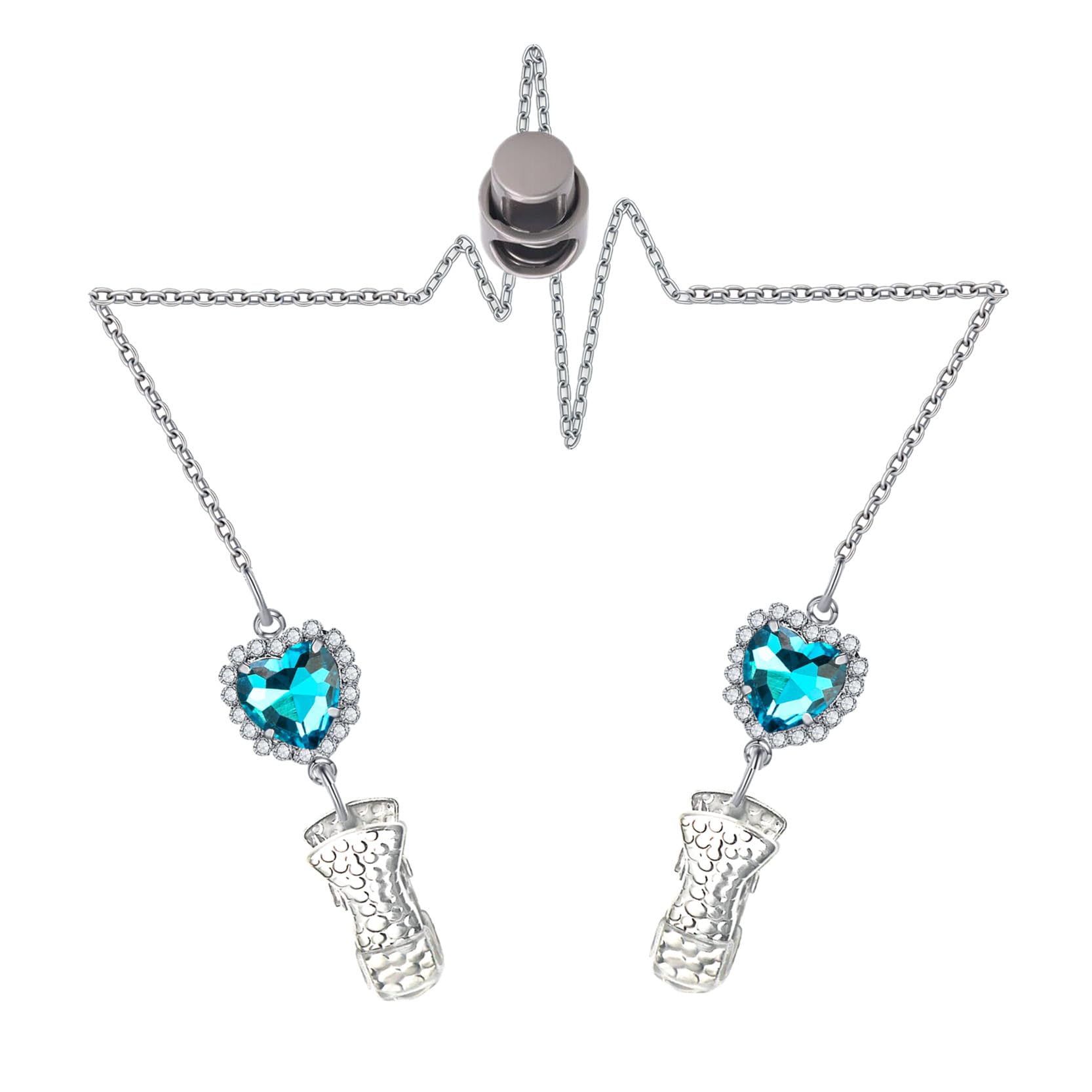 Adjustable Gem Napkin Clips Napkin Chain Holder Bibs Neck Chain-1