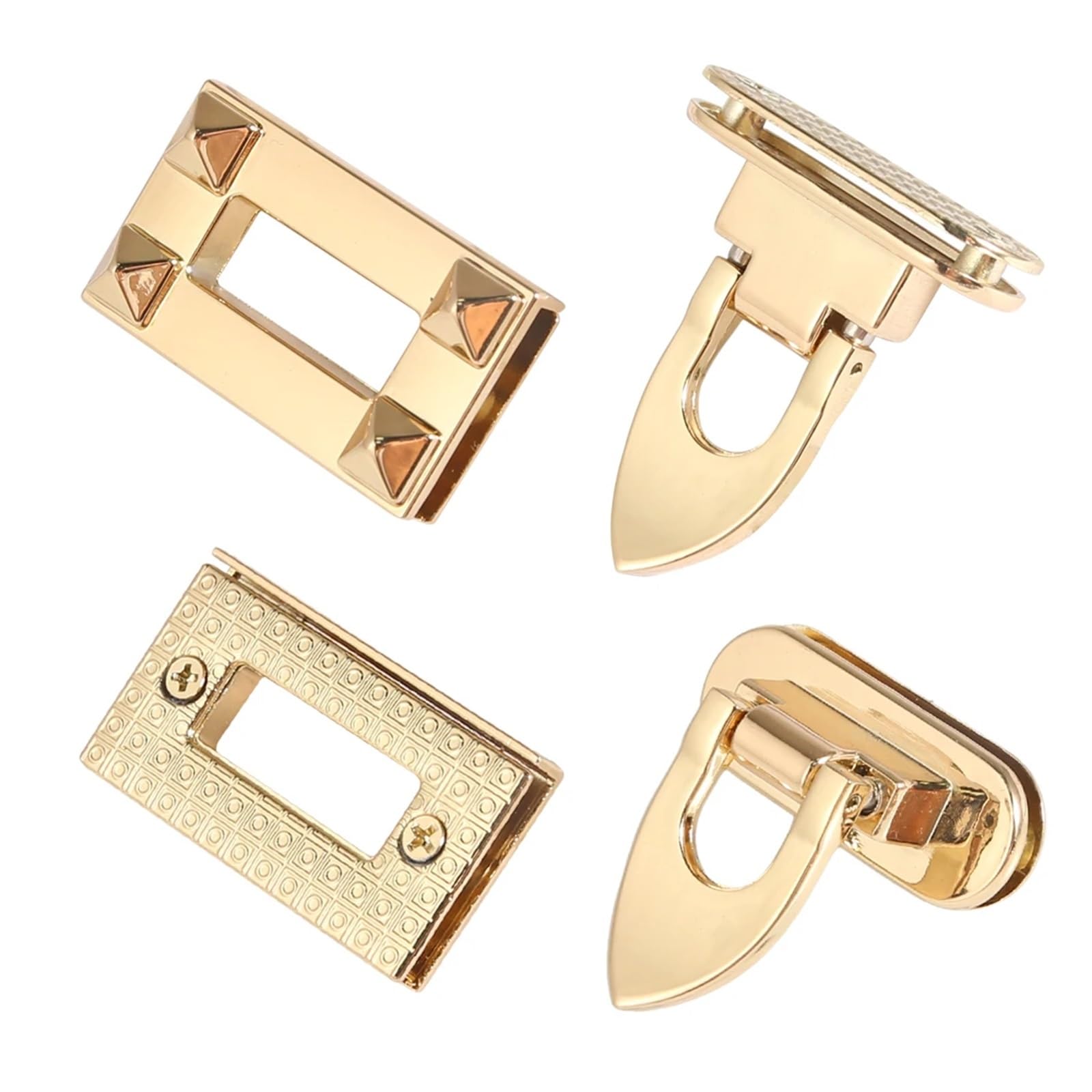 PVUVTNAHW 10PCS 4.1CM Metal Turn Twist Lock Buckles For DIY Handbag Bag Purse Hardware Closure Clasp Bags(Lightgold)