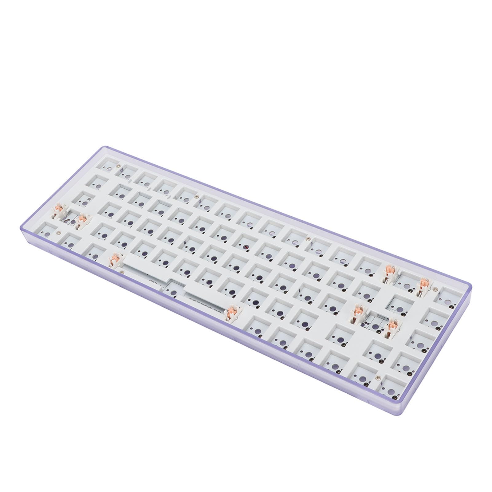 Teclado mecánico modular 65% RGB de 68 teclas, intercambio en caliente, conexión BT 5.0, kit de teclado inalámbrico personalizado de 2.4 GHz, y programable (morado)