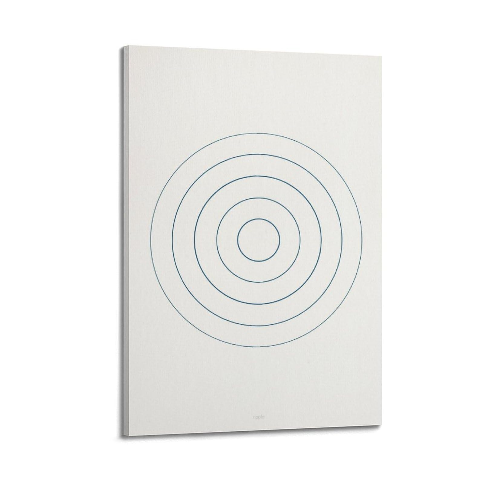 XKUGA Minimal Zen Poster Ripple Circles Water Healing Meditation Modern Decorative Canvas Prints - Ideal Wall Art for Family, Man Cave, Game Room, Boys & Girls Bedroom 24x36inch(60x90cm)