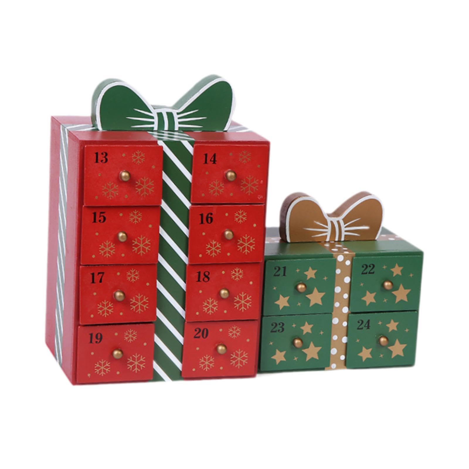 Weihnachten Holz Advent Kalender mit 24 Schubladen Weihnachten Dekorationen Tisch Holz Advent Kalender für Wohnzimmer Weihnachten