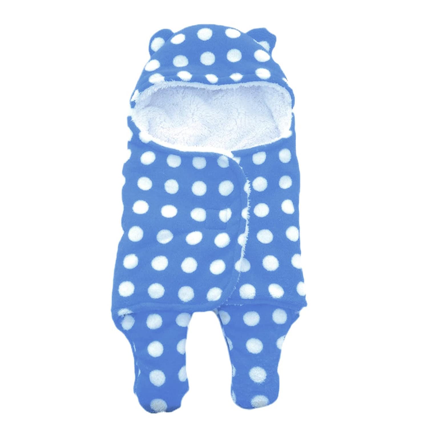 BABYZONE Polkdot Newborn Baby Plush Swaddle, Warm and Soft Swaddle Wrap