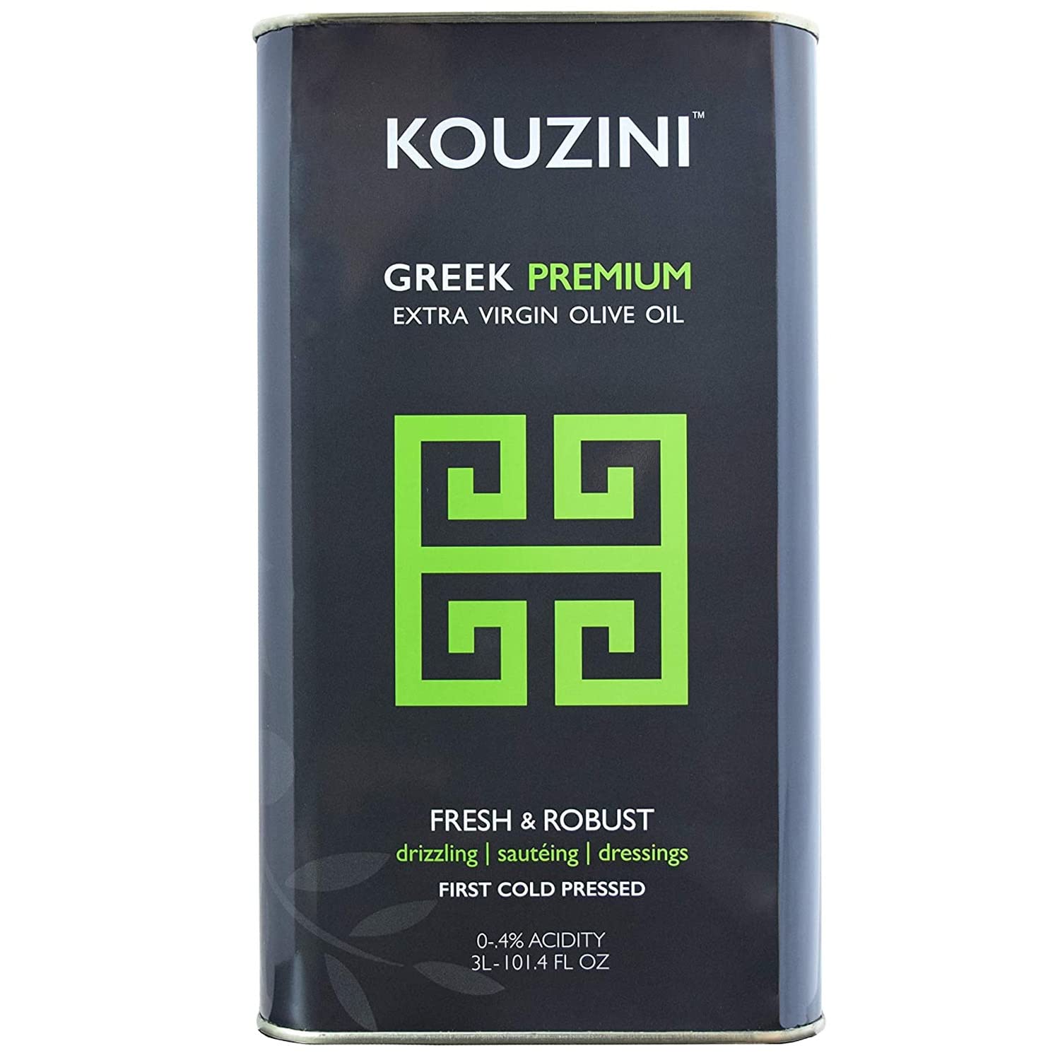 Kouzini Greek Premium Extra Virgin Olive Oil, 3 Liter Tin, Cold Pressed, Single Origin, Rich Flavor & Aroma