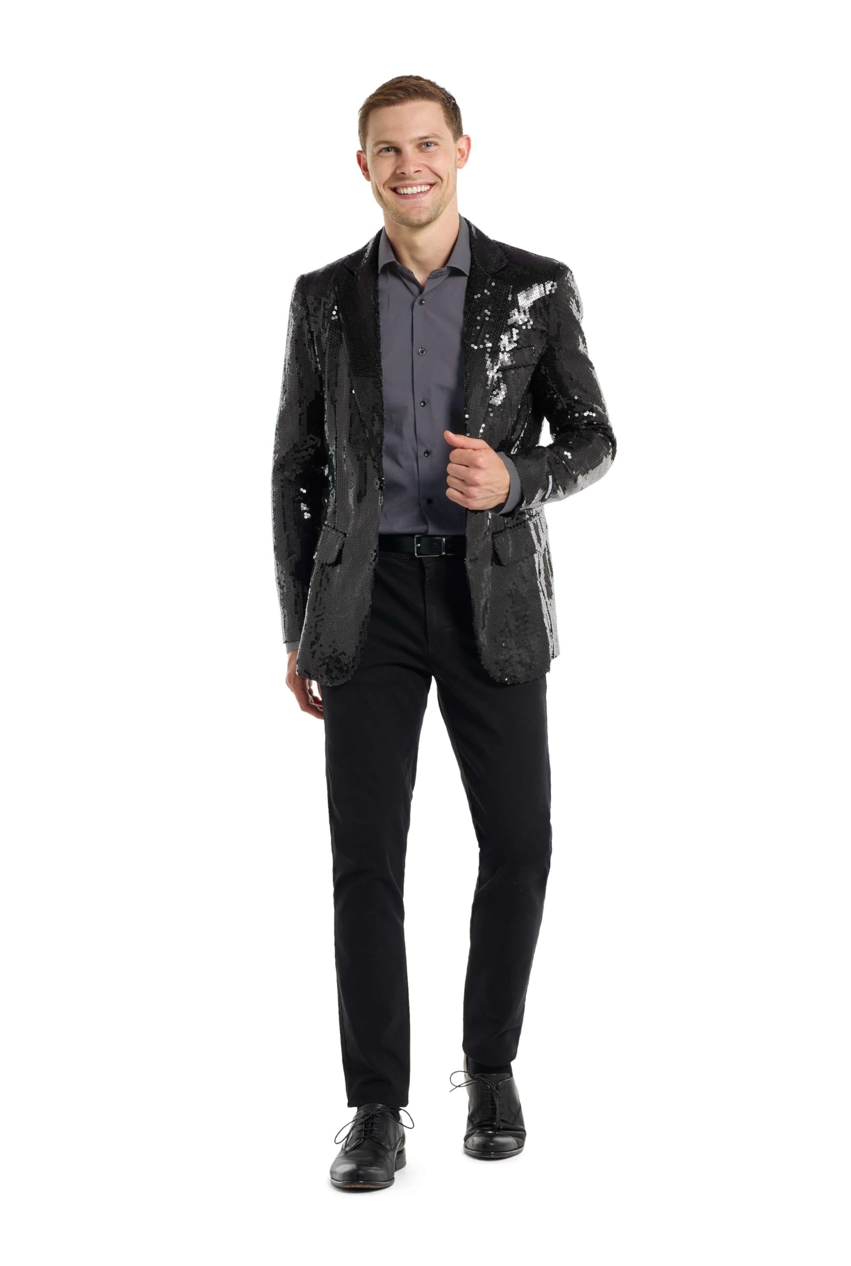 Suitmeister Party-Blazer für Herren - Weihnachten, Silvesterparty - Glänzende Pailletten-Anzugjacke