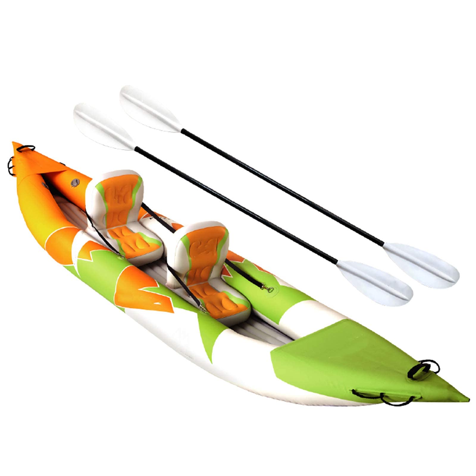FZYE Kayak Inflable, Canoa de Rafting de Aventura con remos de Dos Cabezas de aleación de Aluminio, Deportes acuáticos, 2 Asientos, 412 × 83 CM, Carga máxima 155 kg