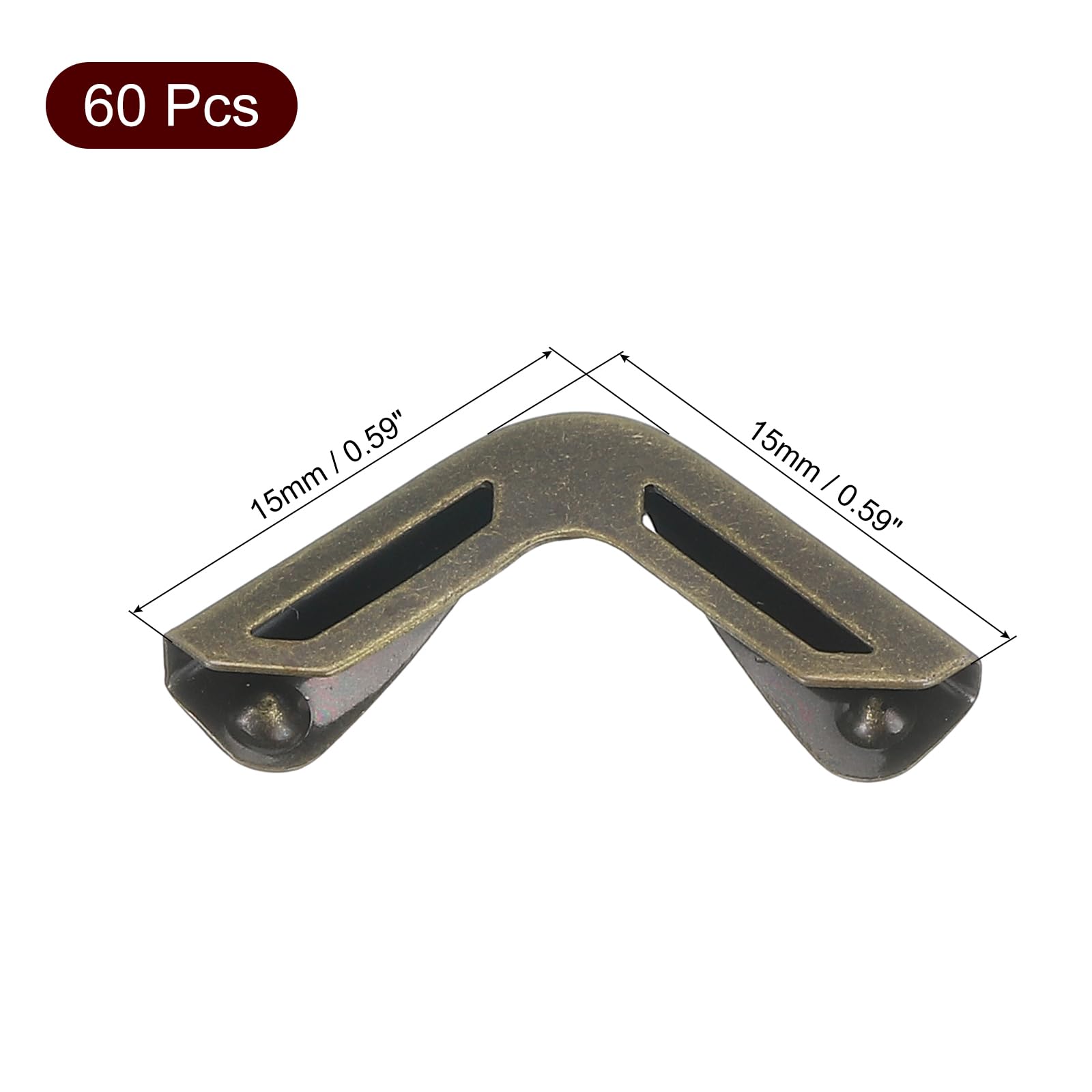 uxcell 60 Pcs 15mm Metal Book Edge Protectors, Corner Guard for Journals, Scrapbooks, Albums, Notebooks, Bronze