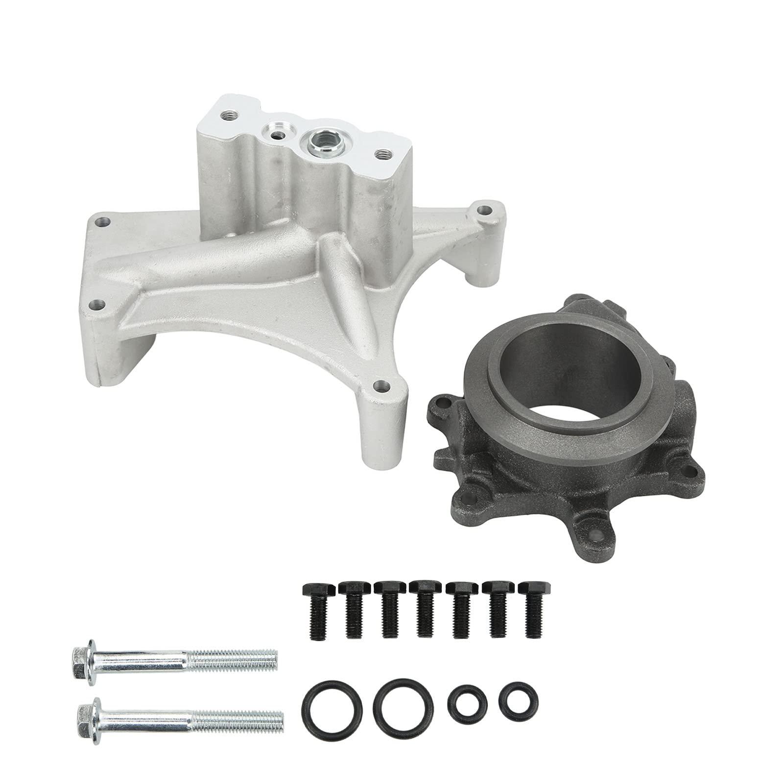 Ausla Zestaw Obudowy Układu Wydechowego Turbo Cokół Obudowa Układu Wydechowego Turbo ze Stopu Aluminium i żelaza z Pierścieniami O i śrubami Pasuje do Powerstroke 1999.5 do 2003 7.3L