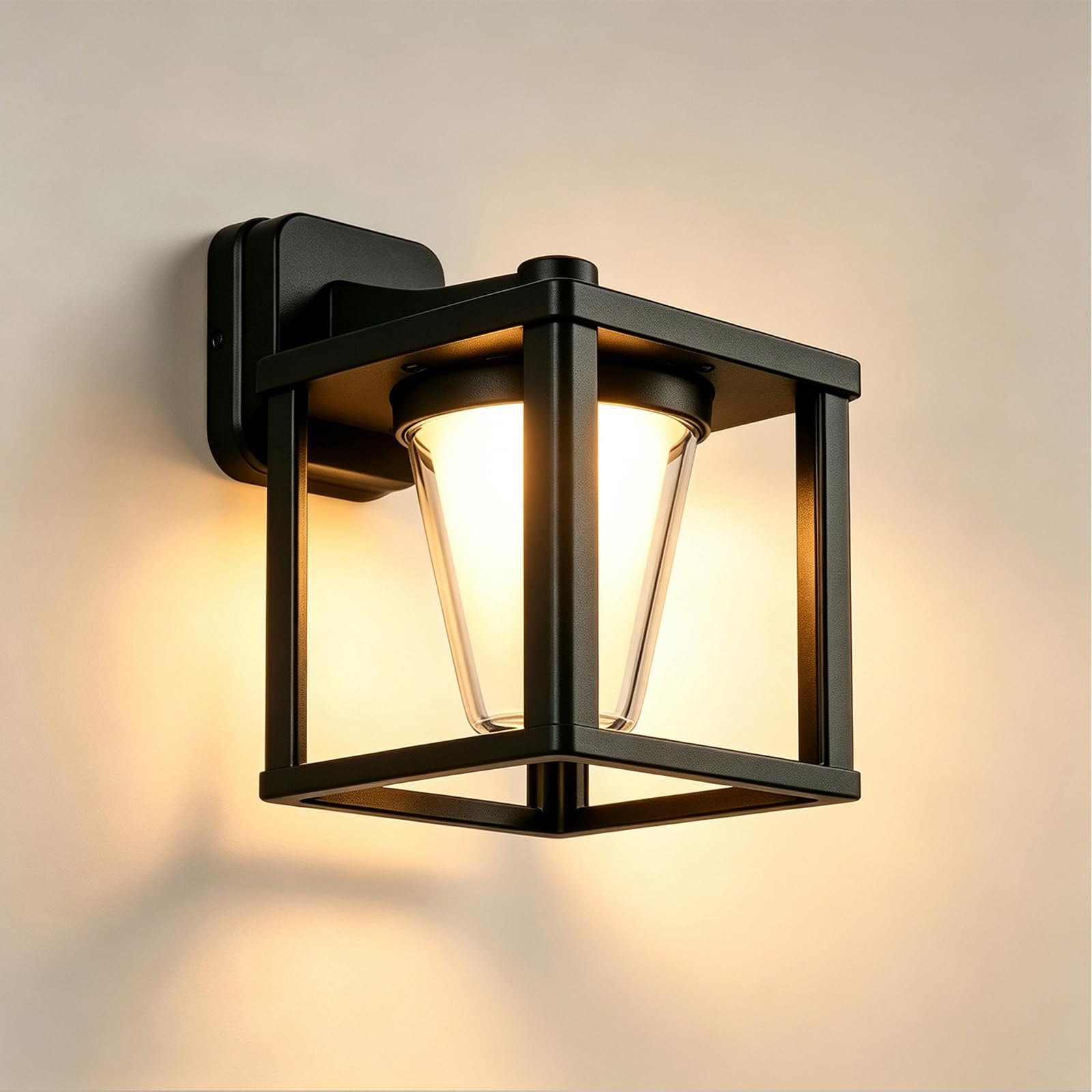 Applique da Parete Esterno 15W E27 base con lampadina | lampada da Parete IP65 Impermeabile Alluminio,Bianca Calda 3000K, Applique da interno Moderna per Giardino, Terrazza e Garage
