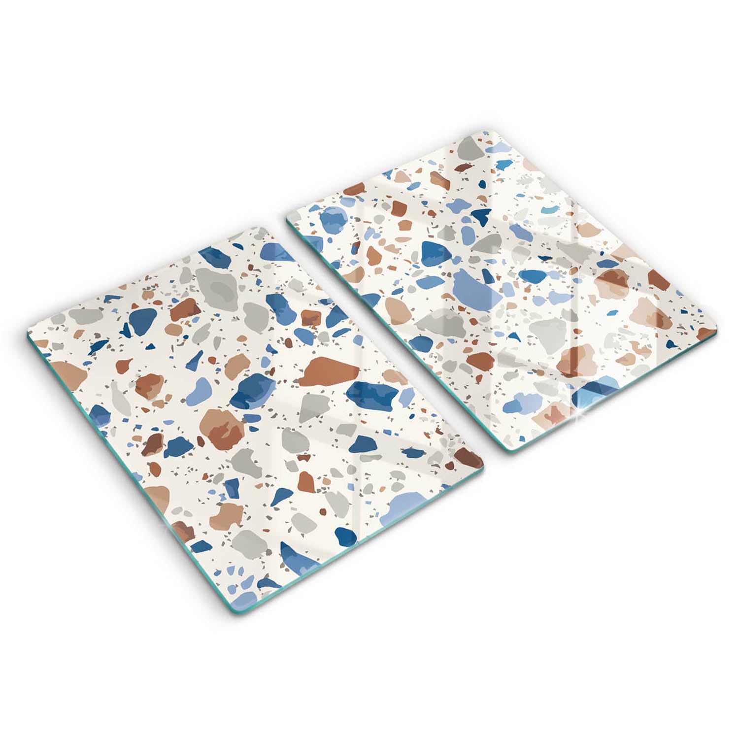 Planche à découper protège-plaque Wallfluent en verre trempé style pierre