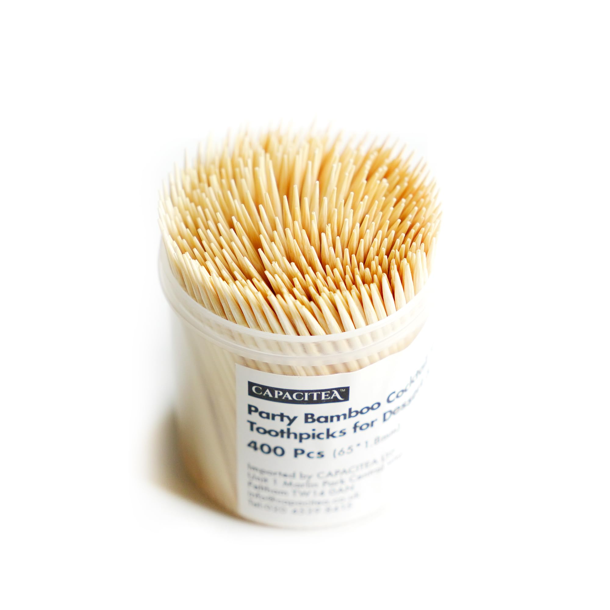 CAPACITEA 400pcs 400 Pcs 6.5cm Bamboo Cocktail Sticks/Toothpicks for Sweets & Mashmallow