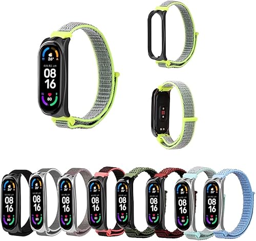 Miniatura 4 de pulsera para Xiaomi Mi Band 6, pulsera de repuesto de nailon para mujer y hombre, ajustable de 5,5 a 8,1 pulgadas con marco de metal compatible con