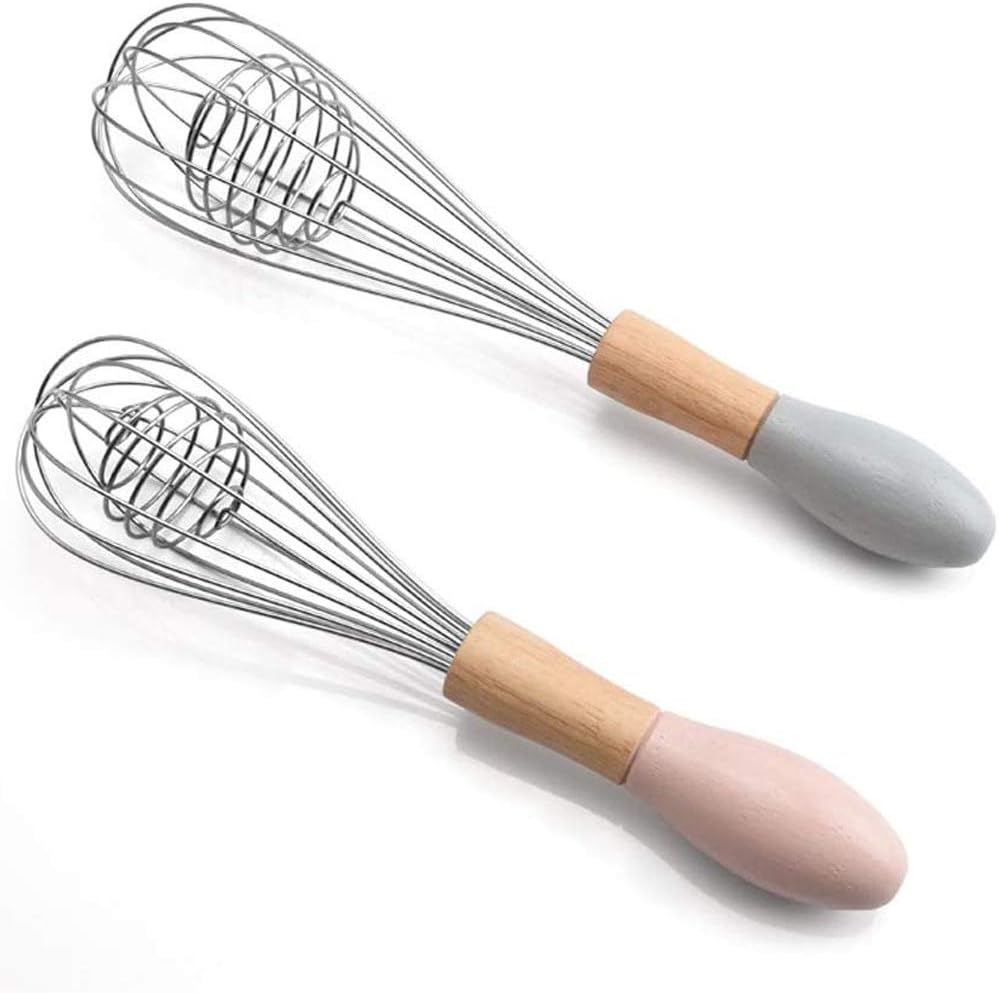 Egg Whisk Stainless Steel Eggbeater Kitchen Manual Egg Beater Wire Whisk Whisk Rotary Egg Mixer Egg Tools Blender (Size : A) (B)