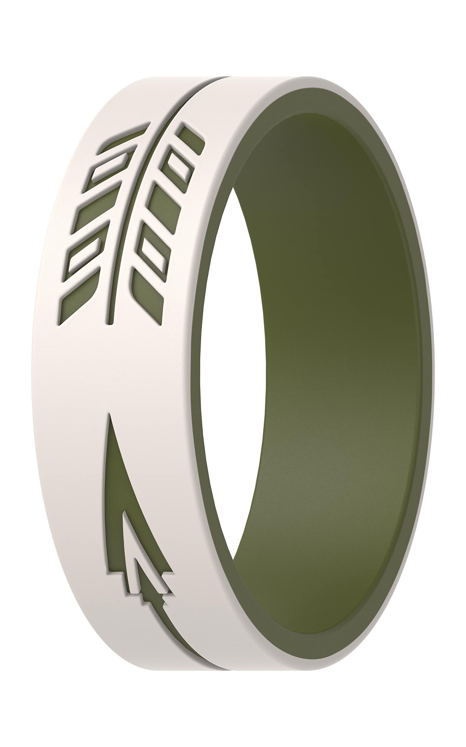 ThunderFitSilicone Wedding Rings for Women, Laser Printed Design Feminine/Shapes Band Collection