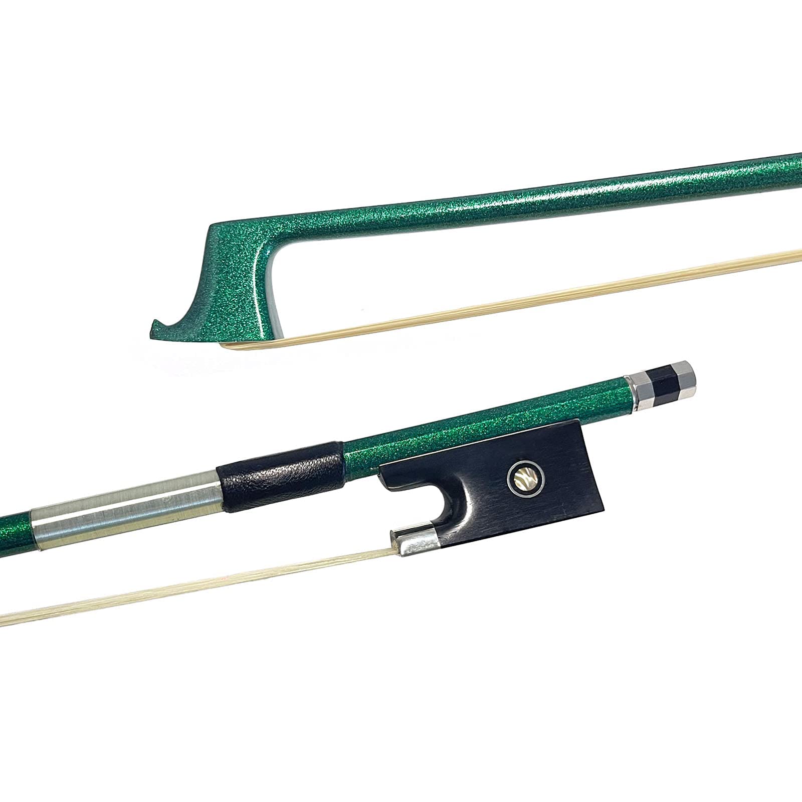 LIEKE Carbon Fiber Violin Bow 1/4 size Lightweight Fiddle Bow (1/4 size, Green)