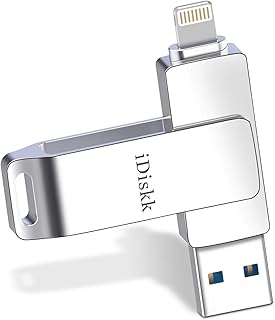 iDiskk MFi-zertifizierter 128GB Lightning USB Stick iPhone iPad Speicher Flash-Laufwerk für iPhone 12/11 / X/XS/XR / 5/6/...