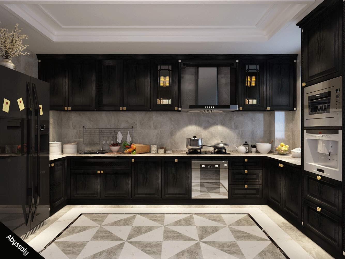Abyssaly Papel tapiz autoadhesivo decorativo de madera negra de 11.8 x 590 pulgadas, para muebles, fácil de limpiar, engrosamiento, mejora los estomas y reduce la generación de burbujas