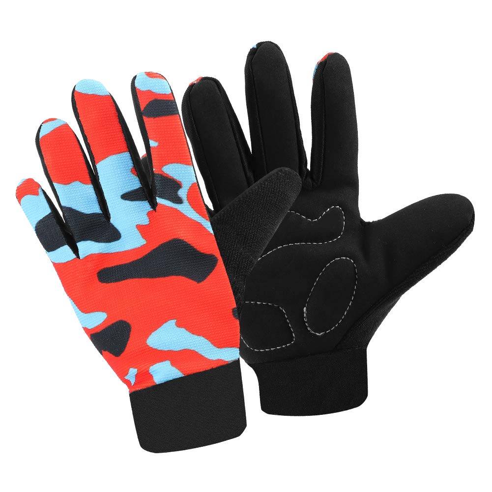 Accmor Kids Cycling Gloves - Breathable Non-Slip Full Finger Gloves for Child Cycling, Climbing, Riding, Biking & Outdoor Sports (4-10 Years Boys &