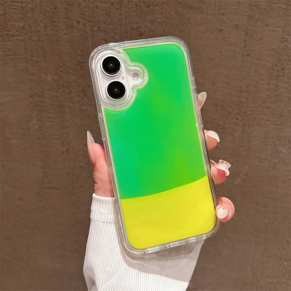 Etui na telefon z ruchomym piaskiem i świecącym w ciemności płynnym brokatem, kolor B, do iPhone'a 16 Pro