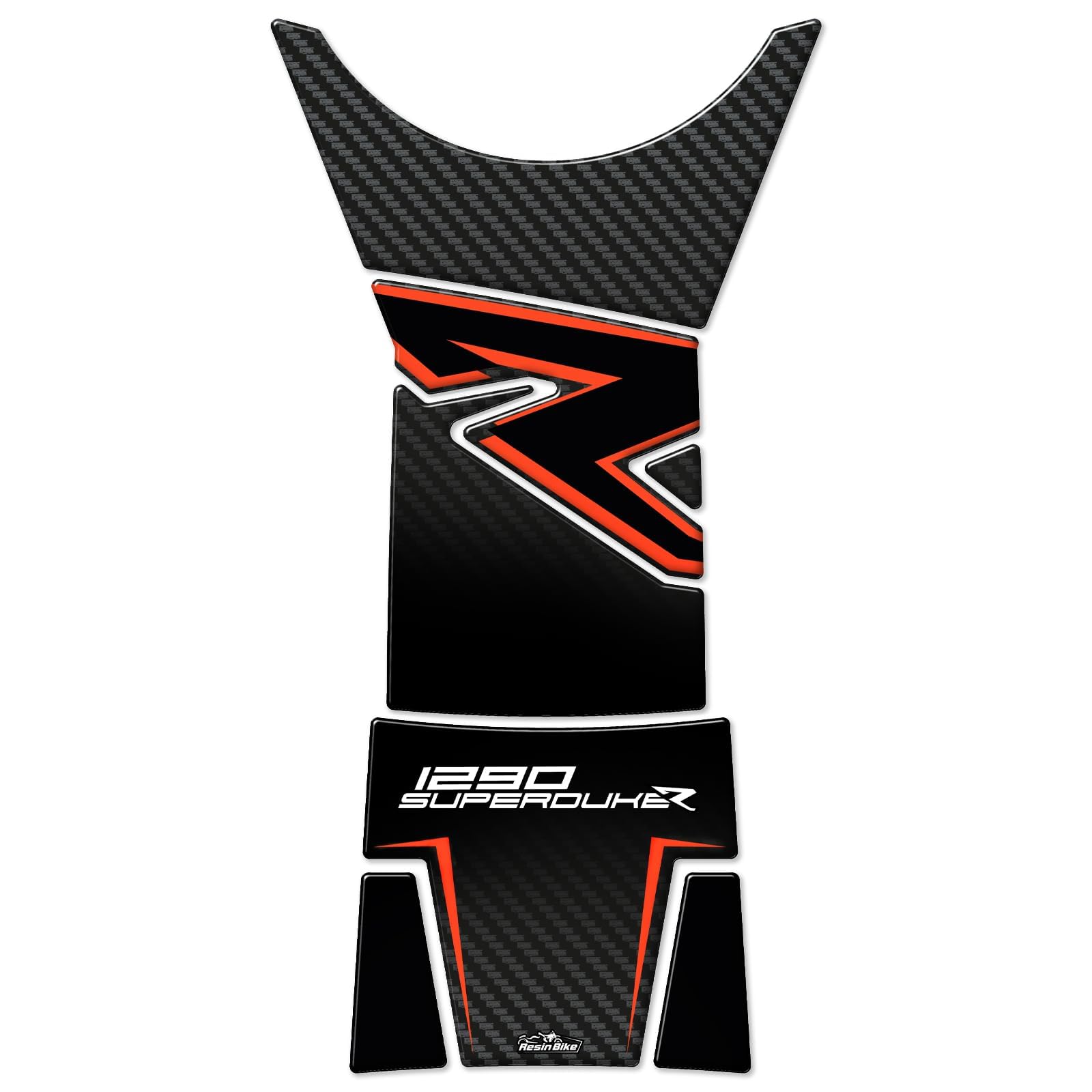 Resin Bike Autocollant Moto Compatibles avec KTM 1290 Super Duke R 2022-2023. Protection de Réservoir Moto Contre Les Chocs et Les Éraflures. Autocollant 3D Résinés Made in Italy