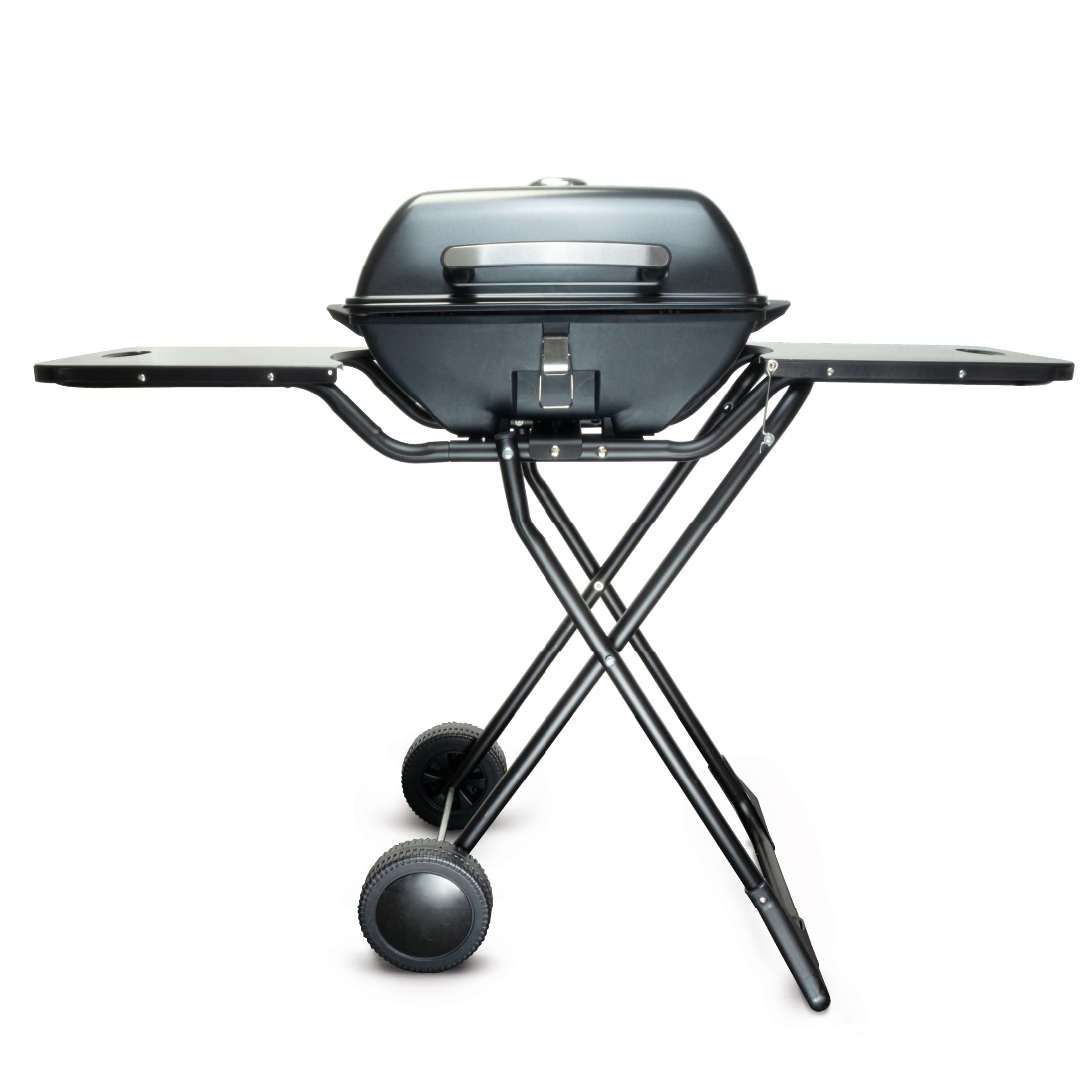 Korona 46222 Elektryczny grill stojący na kółkach, 2400 W, dzielona powierzchnia grillowania XXL, ryflowana i gładka, z pokrywą i wskaźnikiem temperatury