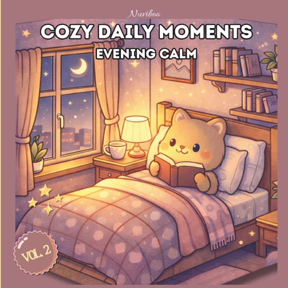 Cozy Daily moment - Evening Calm Vol 2: Coloring book for Adults and Teens Featuring Cute Animal Friends for Relaxation