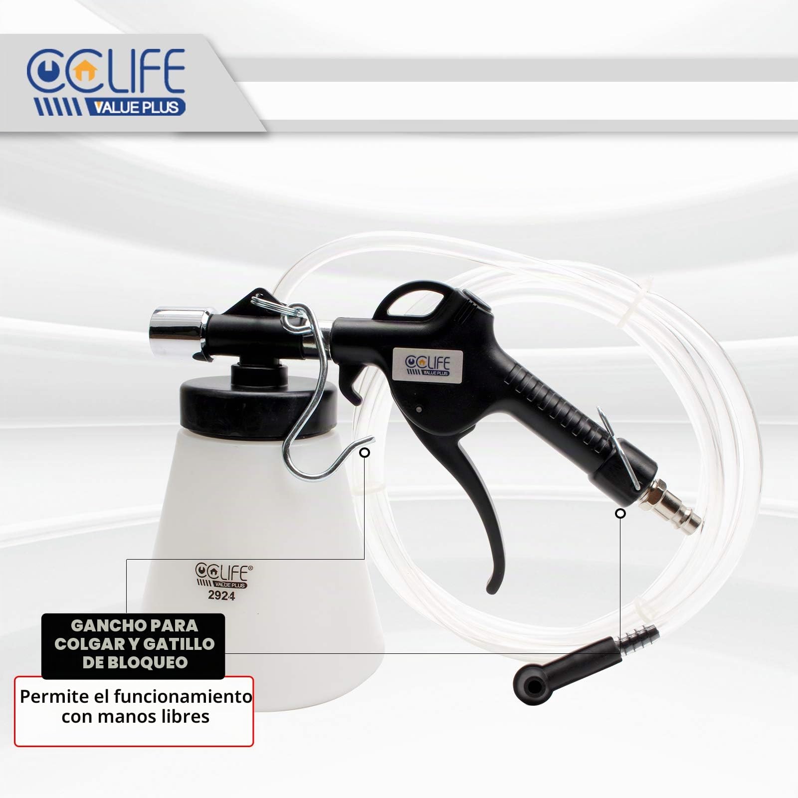 CCLIFE 0,75L Purgador Frenos Coche Aire Comprimido, con 1L Dispensador