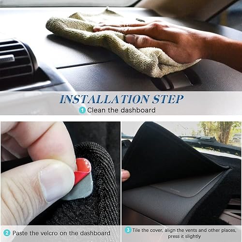 Miniatura 6 de KEDAKEJI Funda para salpicadero, ajuste personalizado, compatible con Dodge Ram 1500 2500 3500 1998-2001 (negro)