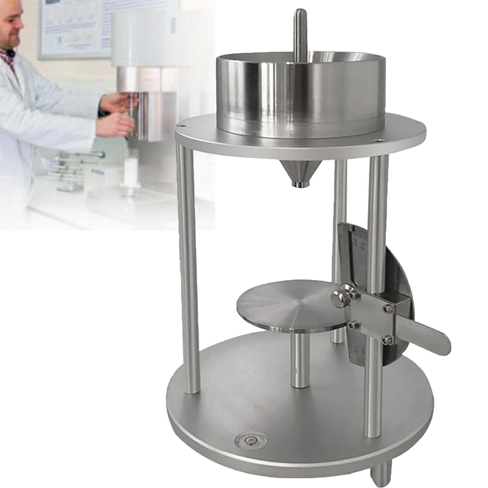 ZHIXUMM Repose Angle Measuring Instrument, Powder Particle Repose Angle Measuring Instrument, Adjustable Protractor: 7.5cm-10cm, Discharge Port Diameter: 5mm, For Material Testing,Wide Applications