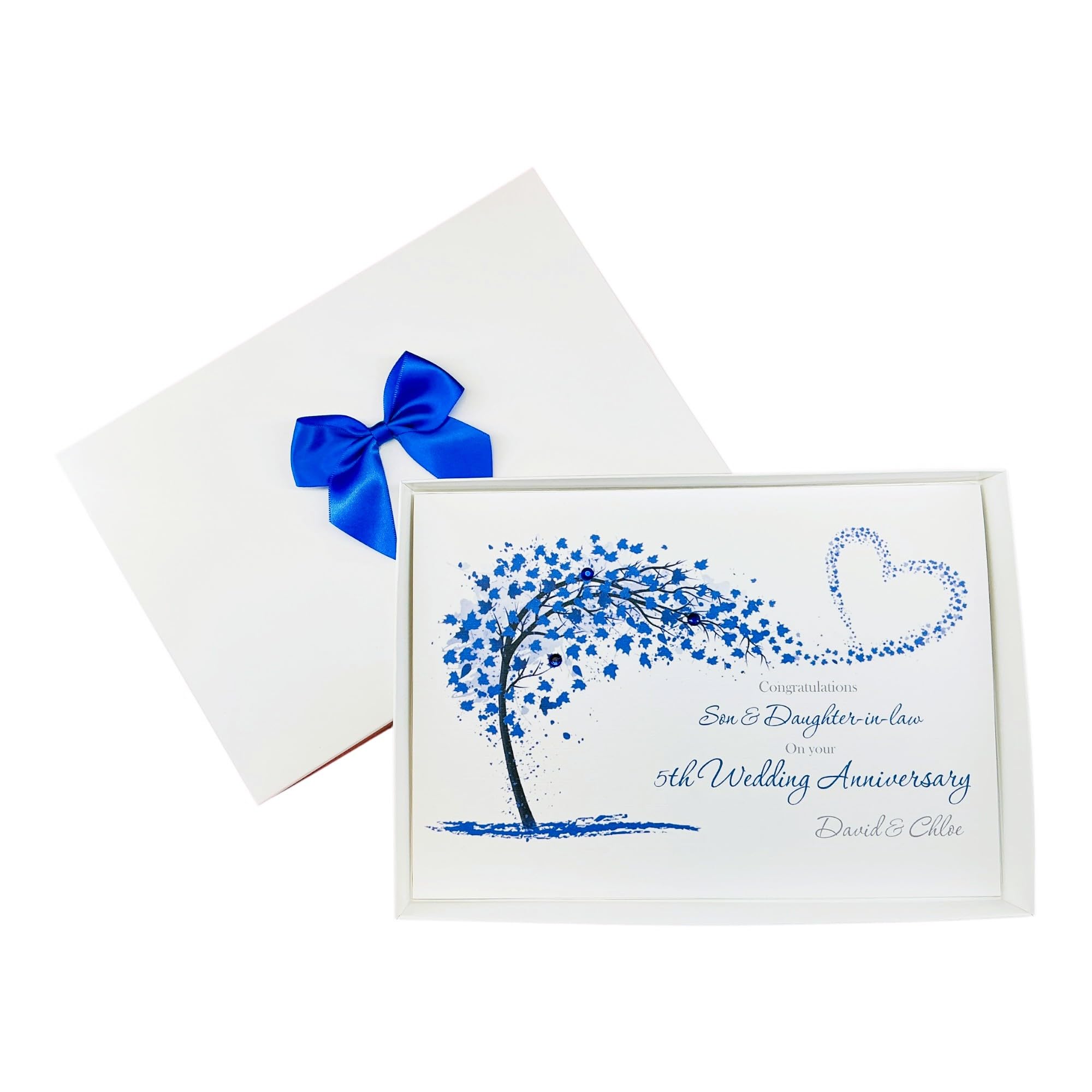 Son & Daughter-In-Law 5th Wedding Anniversary Card Wood 5 Years - SH 142