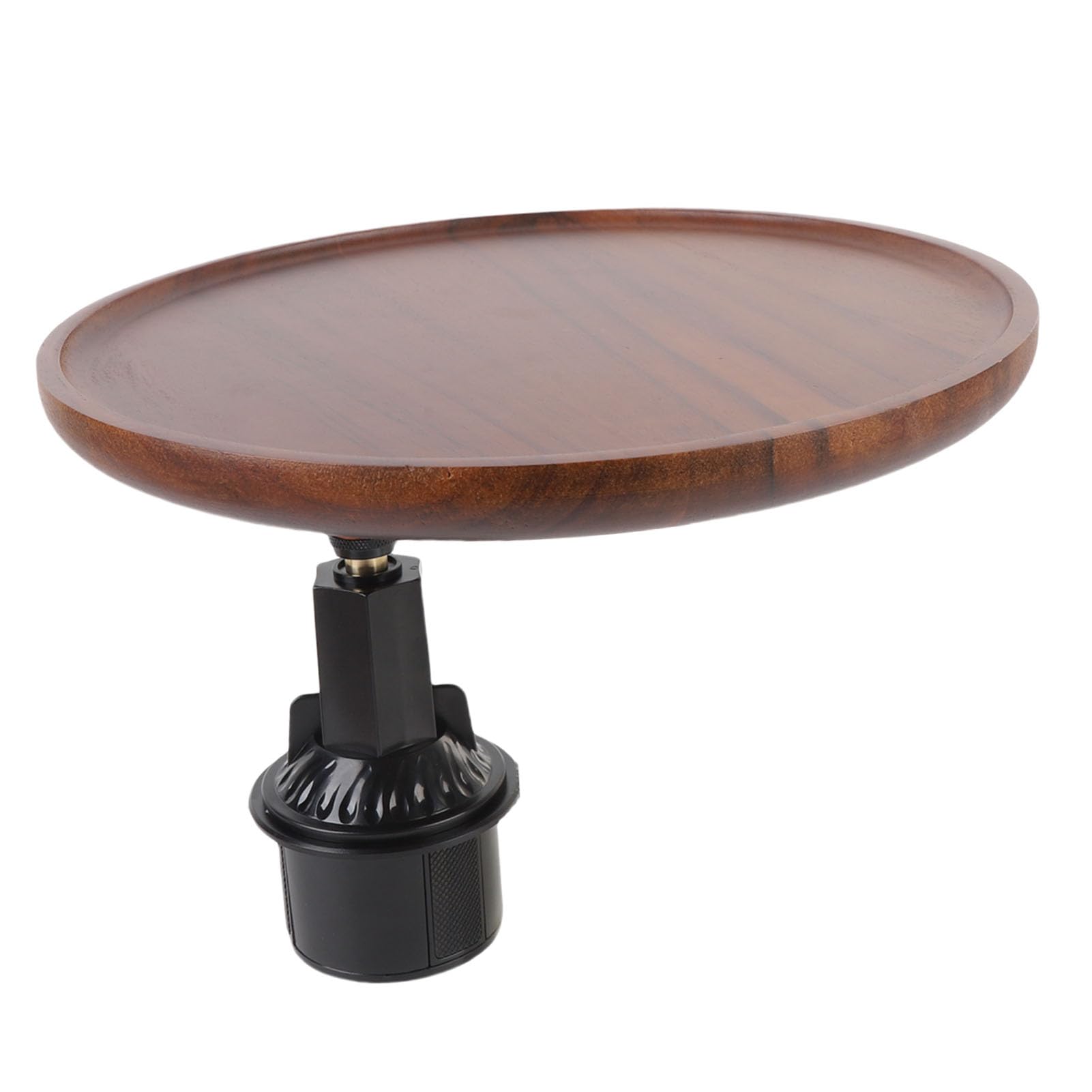 360 ° drehbarer Auto-Getränkehalter Tablett mit Silikon-Pad, Getränkehalter aus Holz, Lebensmitteltisch für die meisten Getränkehalter, vorne und hinten, Beifahrersitze
