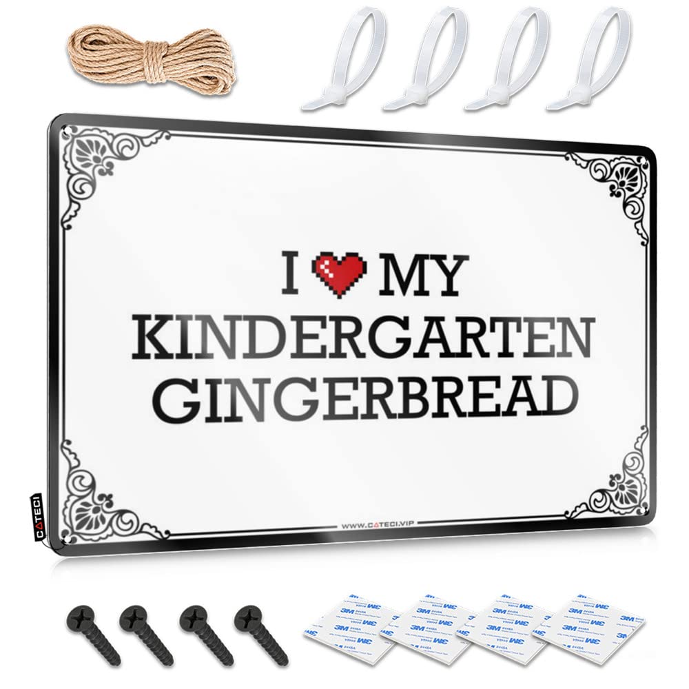 I Love My Kindergarten Gingerbread Decoration Mens Room Decor | Nostalgic Decor Decorative Wall Art(30X40CM)