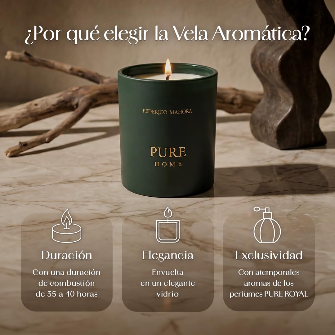 Pure 900 Duftkerze 150g | Kirsche, Mandel & Sandelholz | Chypre Home Duftkerze | Home Ritual Collection