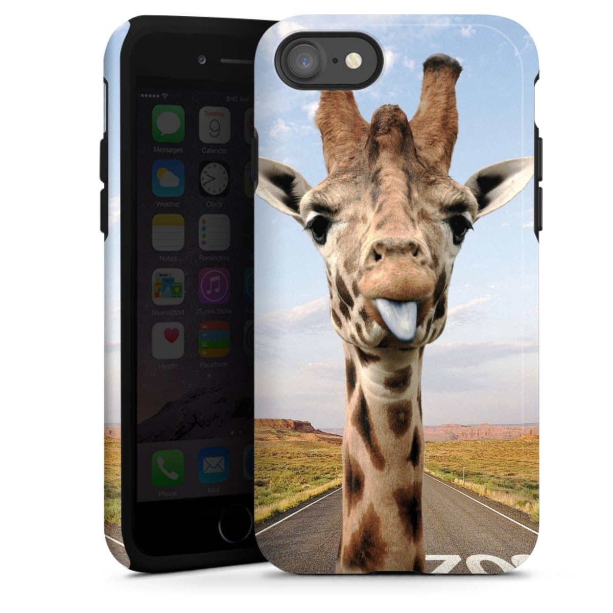 DeinDesign Coque Compatible avec Apple iPhone SE (2020) Coque renforcée Coque Antichoc Afrique Giraffe Photographie