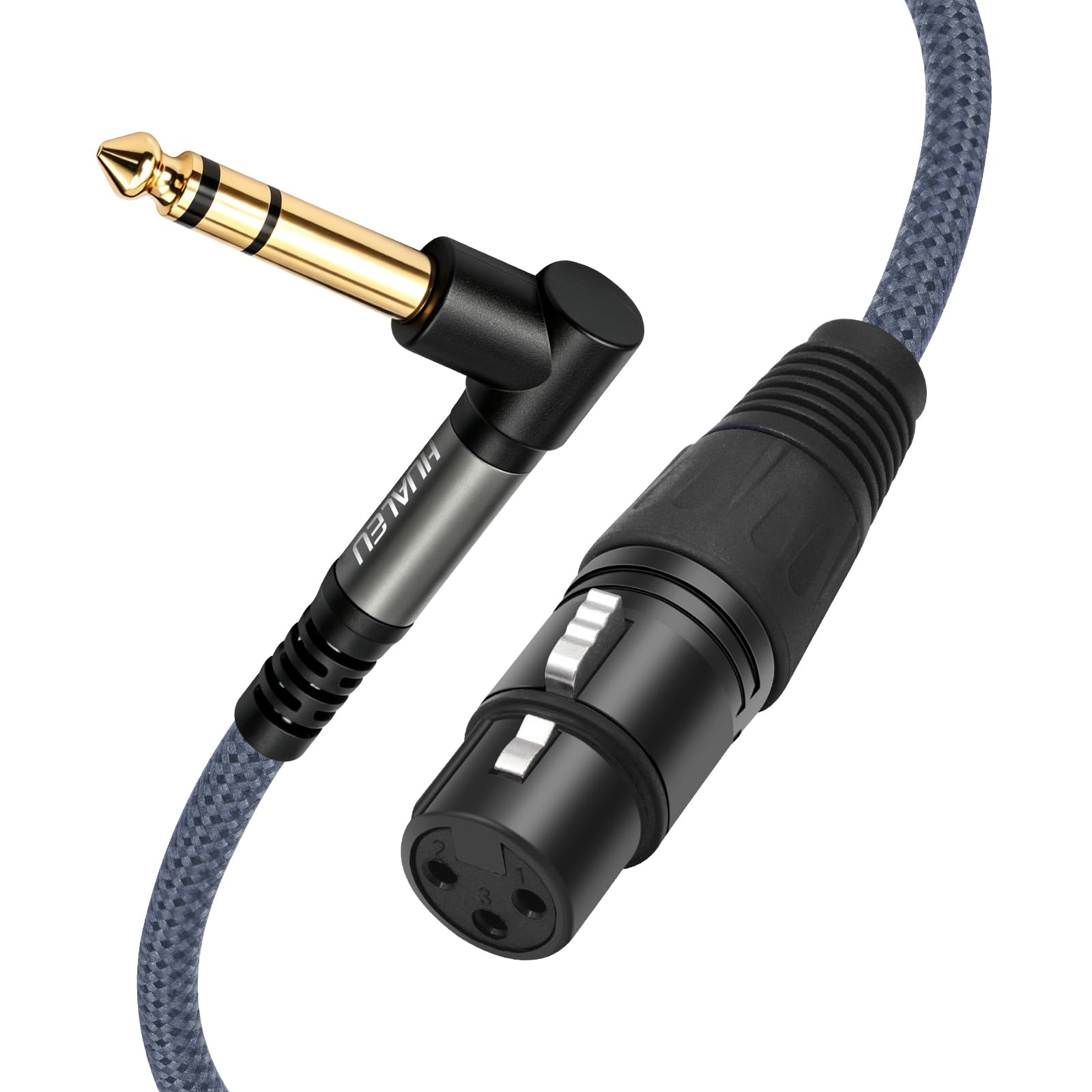 Cavo microfono ad angolo retto da 6,35 mm TRS maschio a 3 pin XLR femmina, 6,35 mm TRS a XLR femmina, confezione da 2
