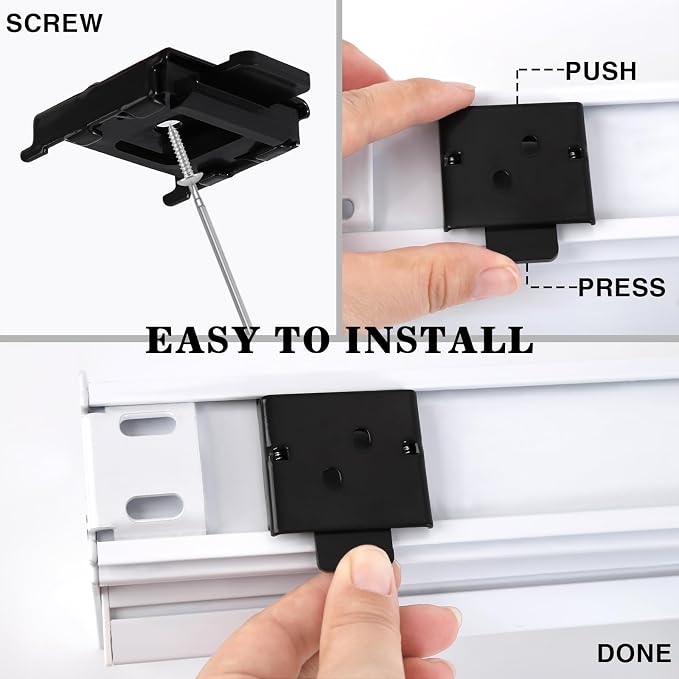Soportes metálicos universales para persianas roller en negro miniatura 3