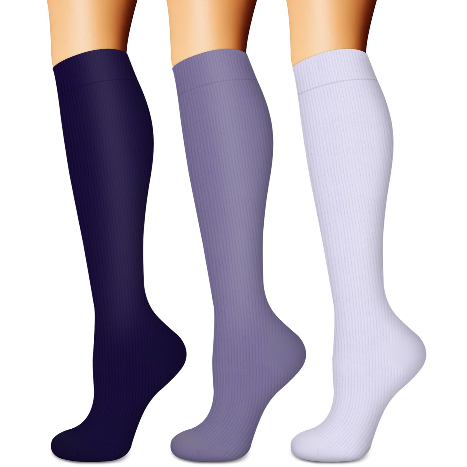BLUEENJOYCopper Compression Socks for Women & Men (6 pairs) - Best Support for Nurses, Running, Hiking, Recovery