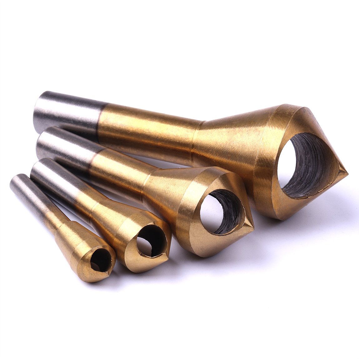Atoplee 4PCS Titanium Wood Countersink Debur Deburring Tool Deburing Set Hole Countersinker