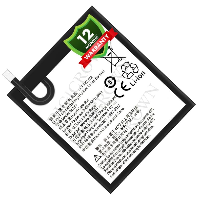 Image of Original BL267 Battery Compatible for Lenovo Vibe K6 (K33a48, K33b36) - (3000mAh) - 1 Year Warranty