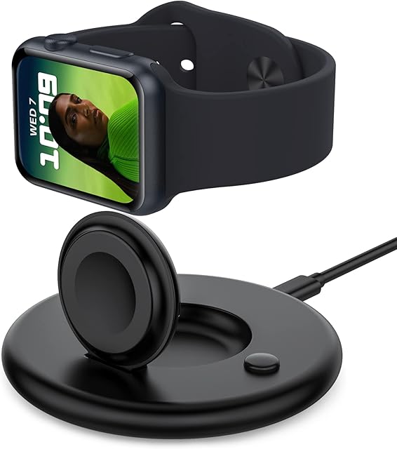 LLYZZ Designed for Apple Watch Charger, Portable Magnetic iWatch Charger with Charging Cable, Foldable Fast Watch Charger Stand Designed for Apple Watch Series 8/7/6/5/4/3,SE,Ultra [Nightstand Mode]